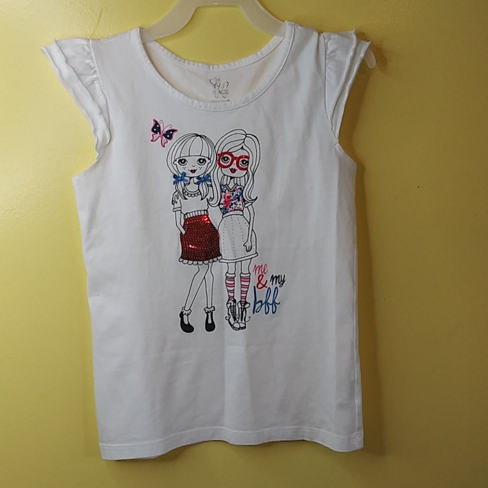 1989 PLACE Girls White Shirt Size M